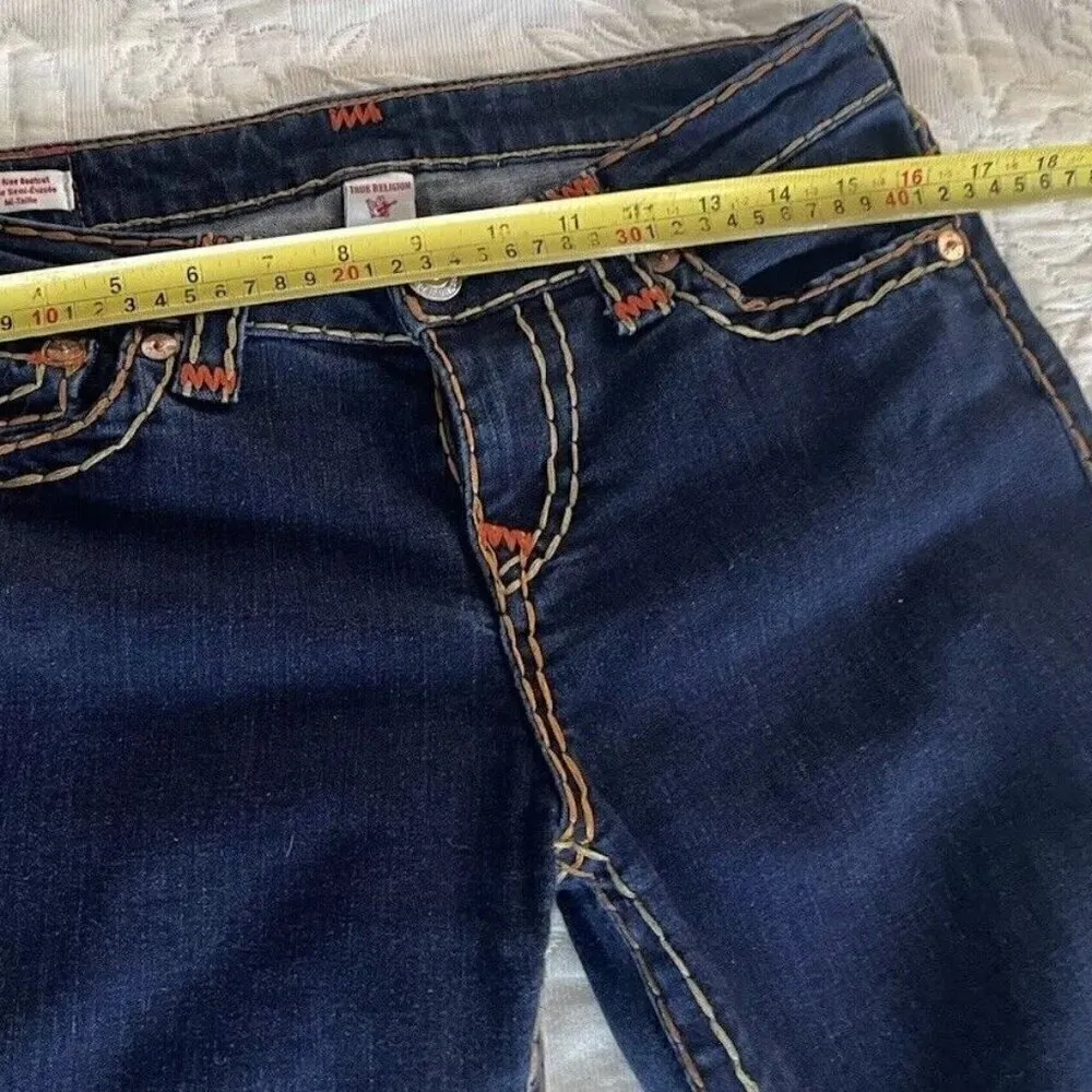 True Religion Becca Jeans Sz Women’s 29 Blue Dark Wash Mid Rise Boot cut Stretch - Image 7