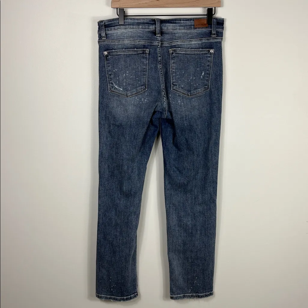 Judy Blue Boyfriend Fit Jeans Distressed Women’s Size 11 or 30 Blue Denim - Image 6