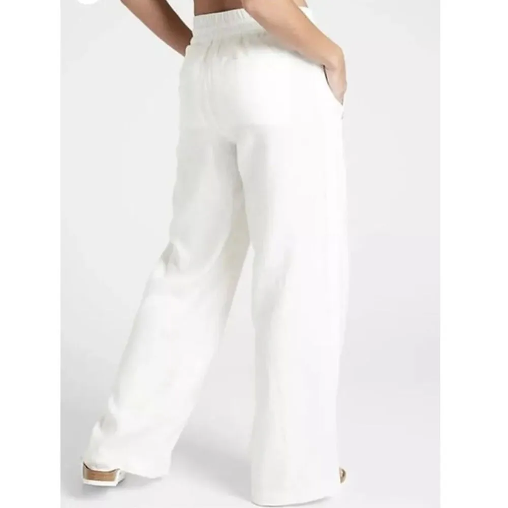 Athleta White Cabo Linen wide leg pant 8 - Image 3
