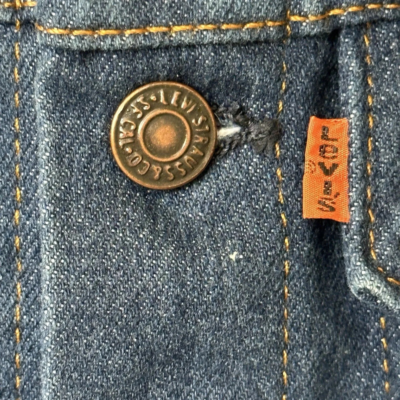 Levi's VTG  Strauss Wheat Label 70’s 80’s Orange Tab Denim Cropped Jacket S - Image 10