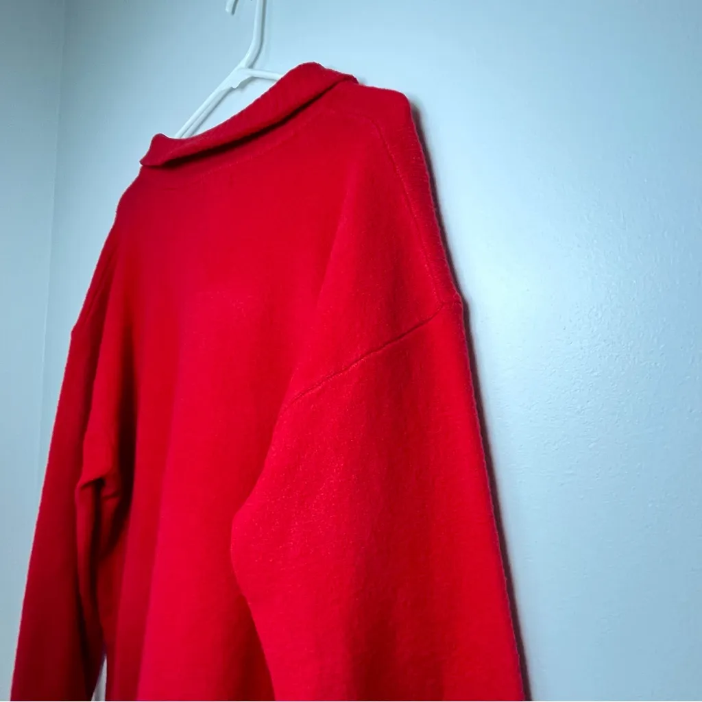 Eddie Bauer Alpine Route Essential Red Sweater 1/4 Zip Mock Neck Size Large - Image 7