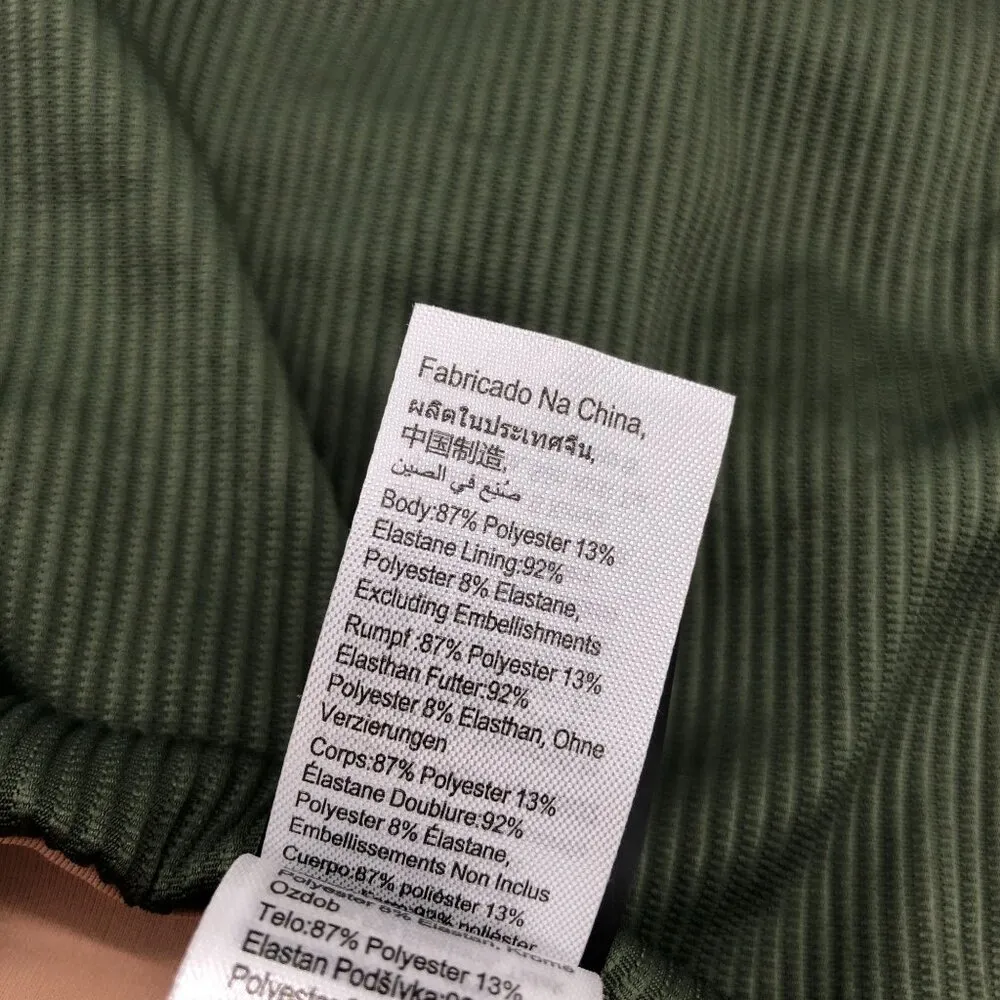 Cotton On Body Womens Green Ribbed One-Piece Swimsuit M - Image 5