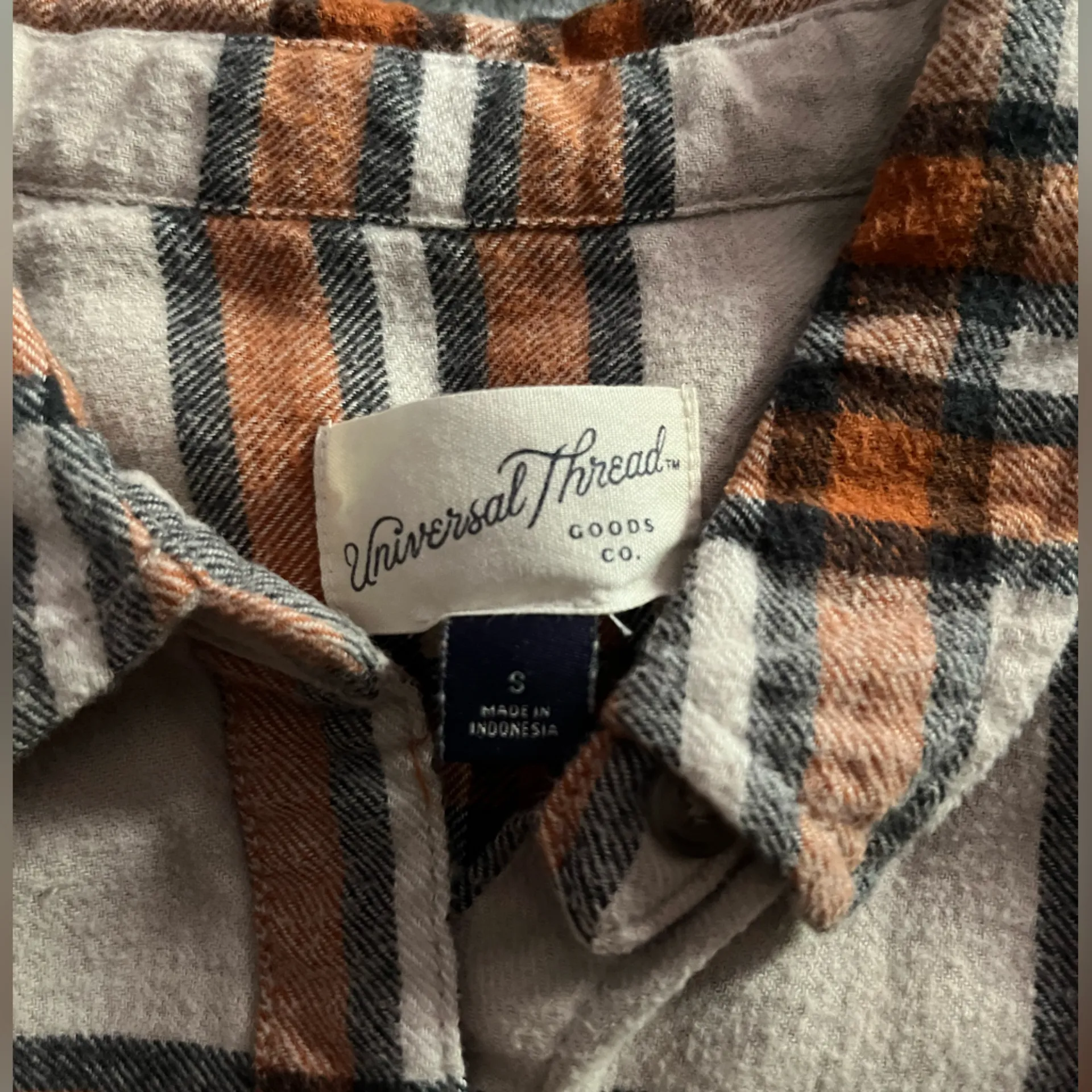 Plaid Flannel Shirt - Orange and Brown - Image 3