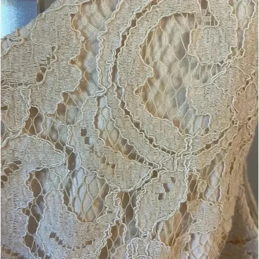 ADRIANNA PAPELL Women's Beige Embellished Lace One-shoulder Gown Dress‎ Size 10 - Image 12