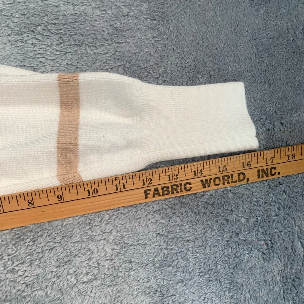 Abercrombie & Fitch Cream and Tan Striped Crewneck Sweater - Image 5