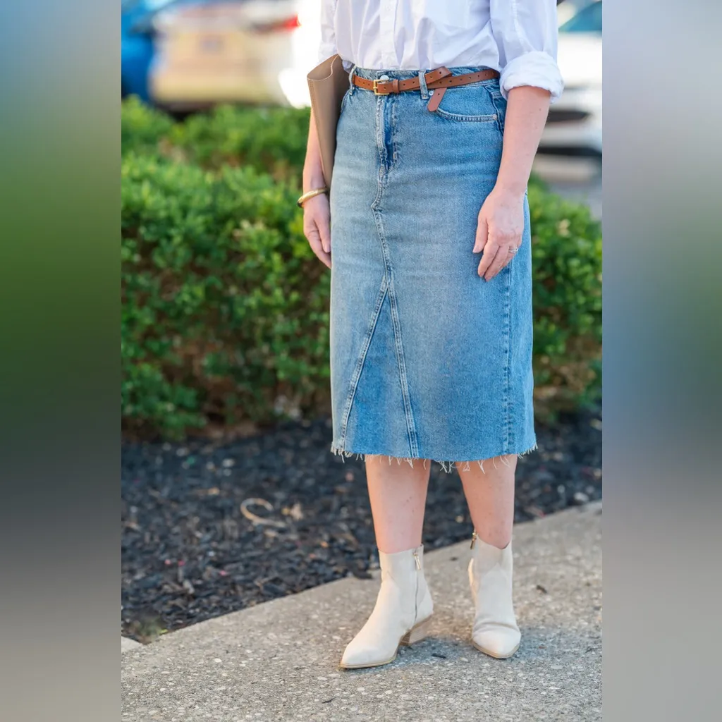 Denim & Co Canyon Retreats Easy Overdye Navy Blue Women’s Denim Skirt
Size 14P‎ - Image 14