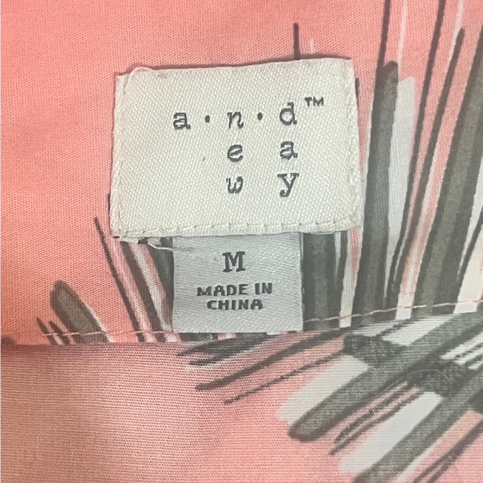 A New‎ Day Spaghetti Strap Tropical Palm Peplum Top - sz M - Image 5