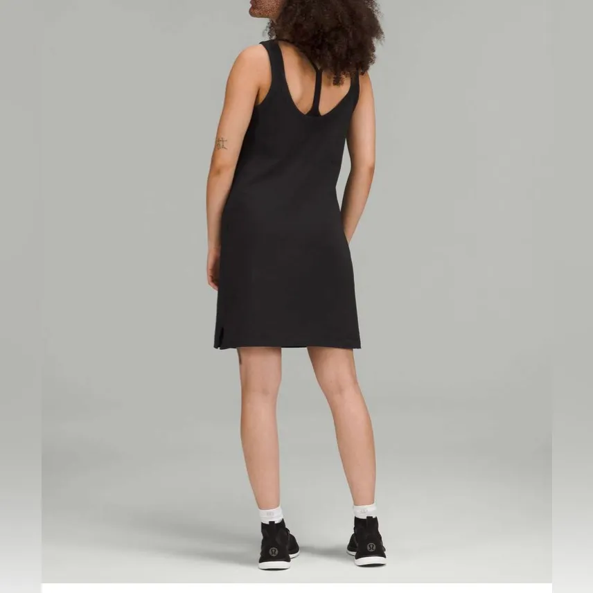 Lululemon Classic-Fit Cotton Blend Scoop Tank Dress in Black - Size 4 - Image 2