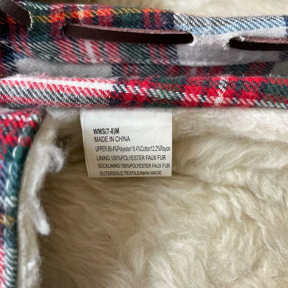 Sonoma Plaid Slippers with Faux Fur Lining - Image 2