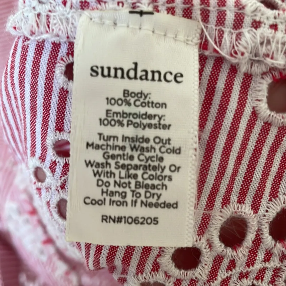 Sundance Rory Eyelet Striped Top Medium - Image 5