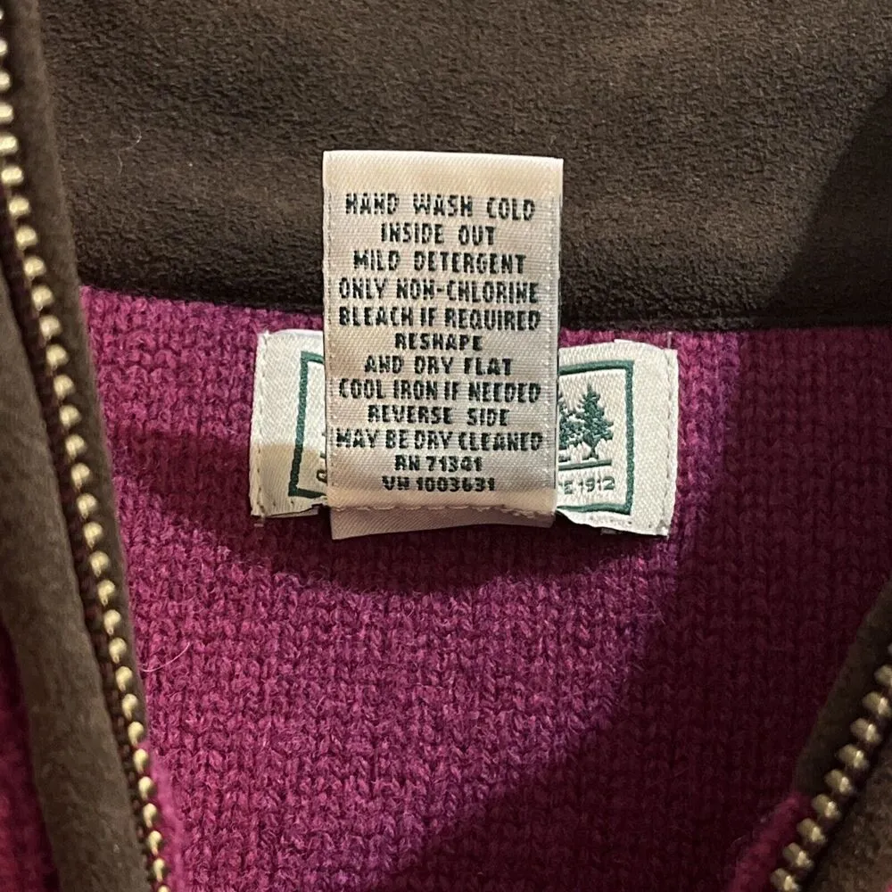 L.L.Bean Vintage pink 100% lambswool quarter zip sweater Women Sz XS - Image 4
