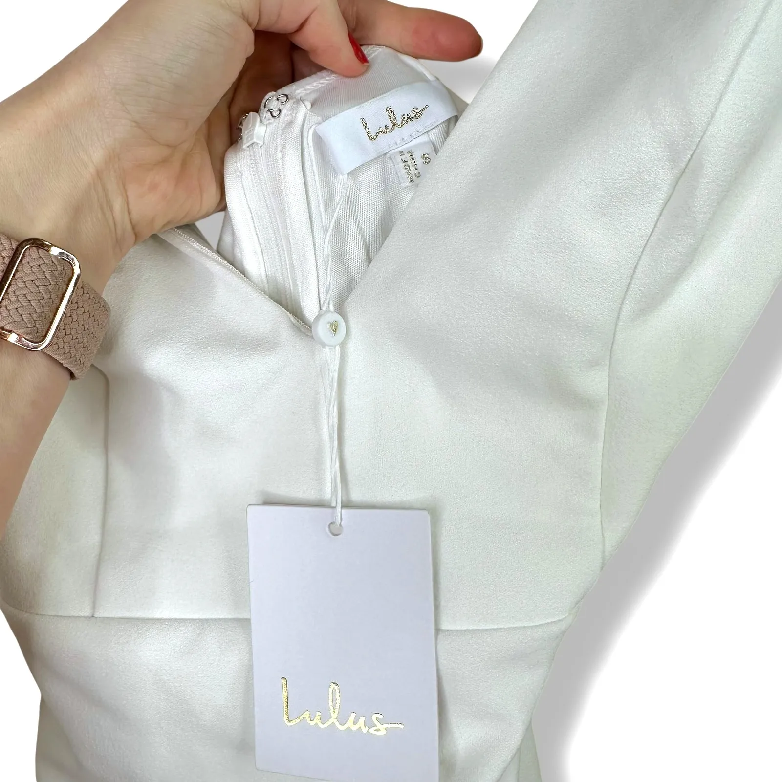 NEW Lulus Extravagant Love White Backless Long Sleeve Ruched Maxi Gown Dress - Image 9