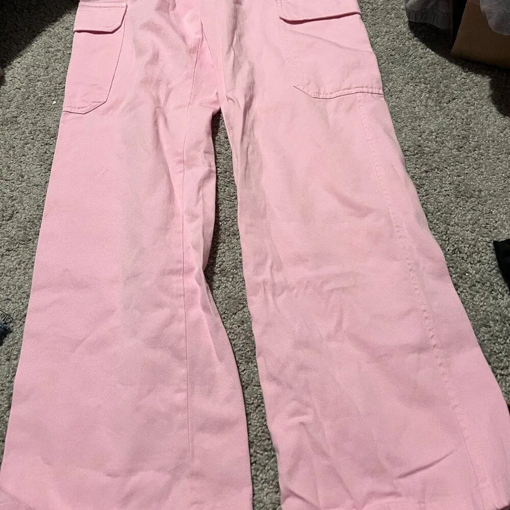 Zara bubblegum pink cargo jeans 6 - Image 3