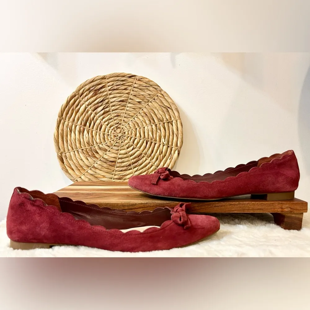 New York Eleni Petaled Ballet Flats in Dark Red Size 8 - Image 6