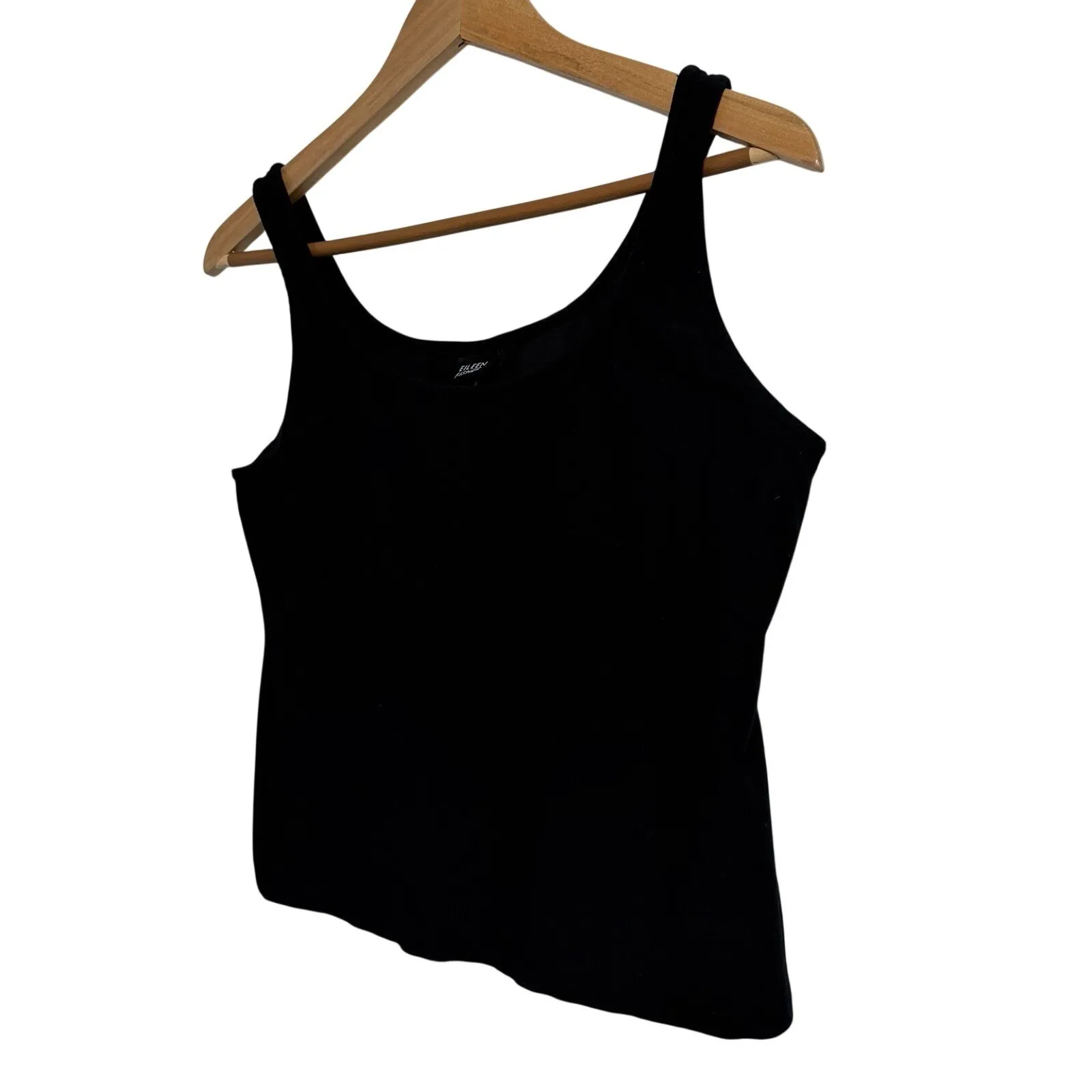 EILEEN FISHER Black Tank Top Women M Scoop Neck Sleeveless Basic Essential - Image 4