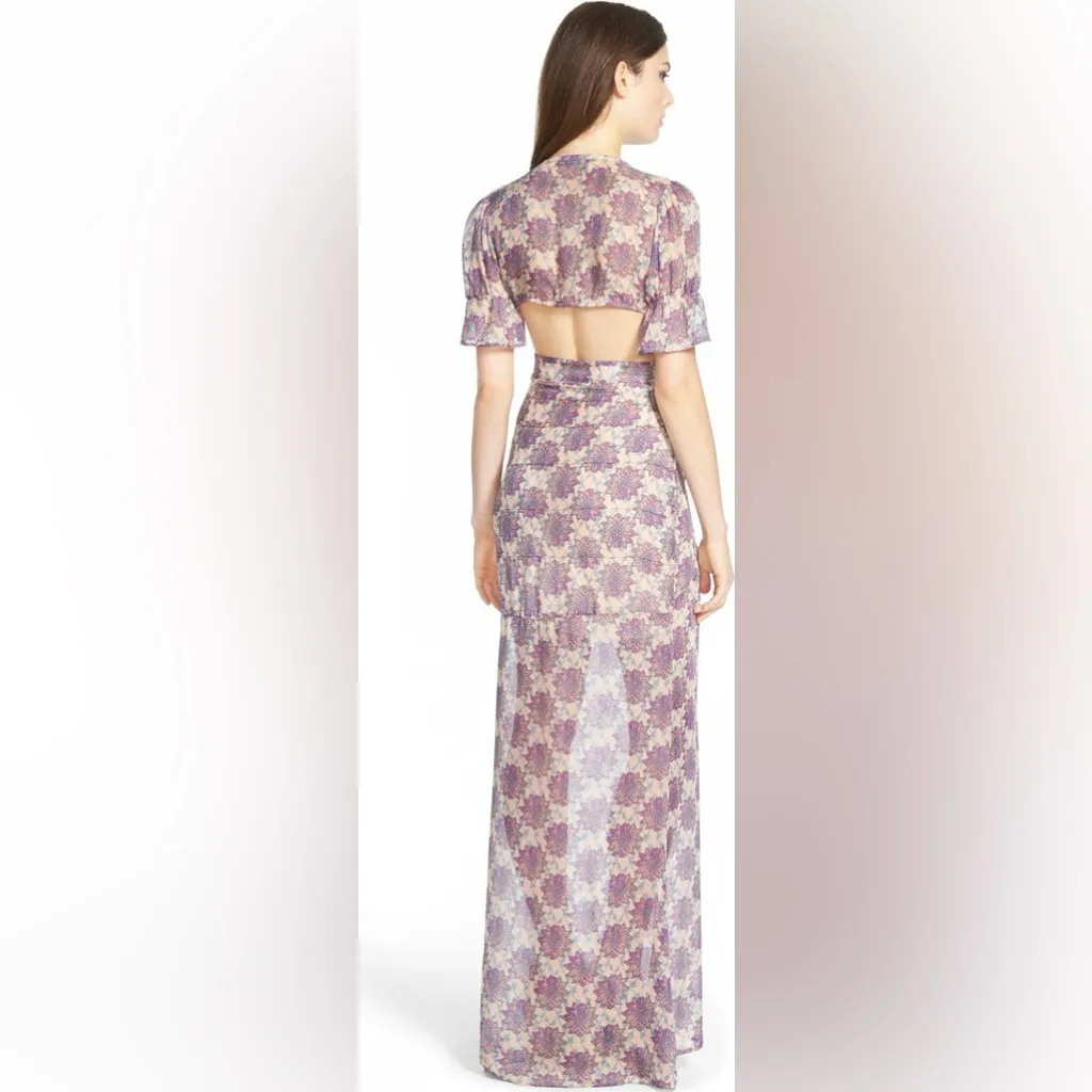 For Love & Lemons Clover Maxi Dress in Lilac Print - Image 2
