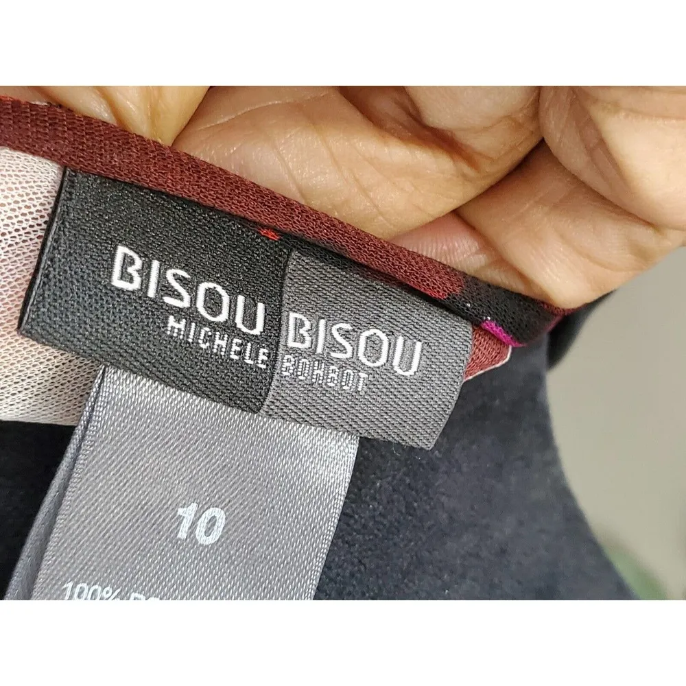 Bisou Bisou Women's Multicolor Round Neck Rayon Casual Knee Length Dress 10 - Image 9