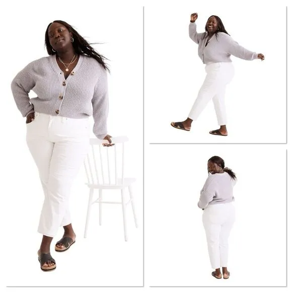 Madewell The Plus Curvy Perfect Vintage Jean Tile White Women Size 26W High Rise - Image 2