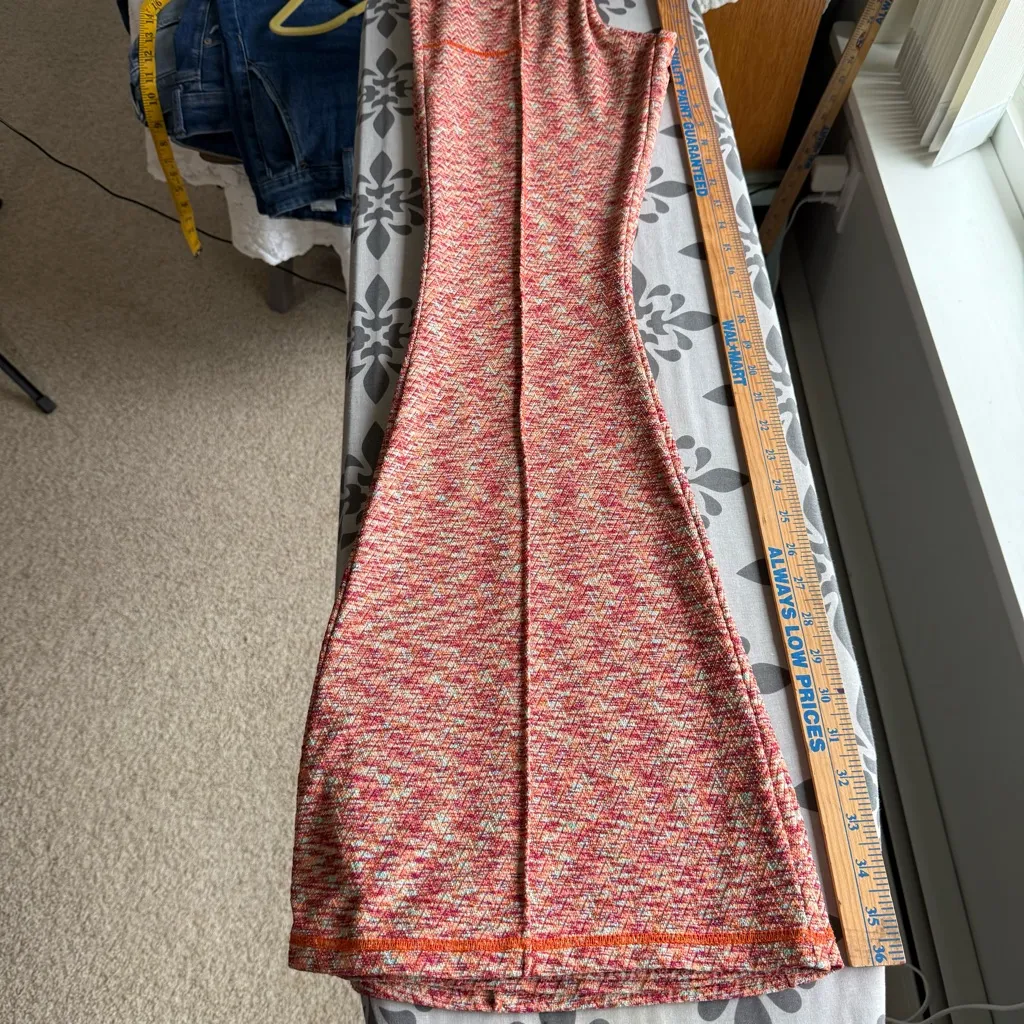 FP Movement by Free People Flow Flare Knit High Rise Marled Orange Leggings US L Size L - Image 15