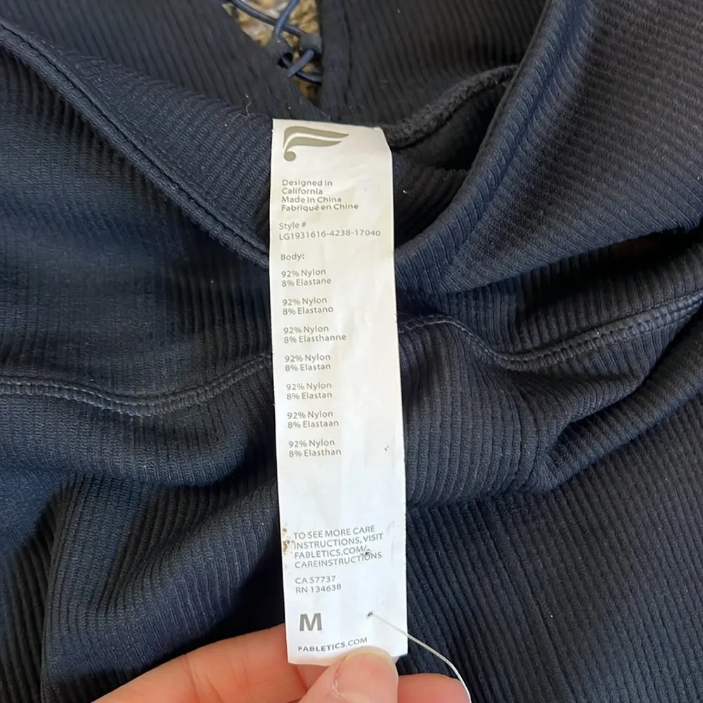 Fabletics High-Waisted Seamless Rib Leggings Size Medium in Swell Blue - Image 2