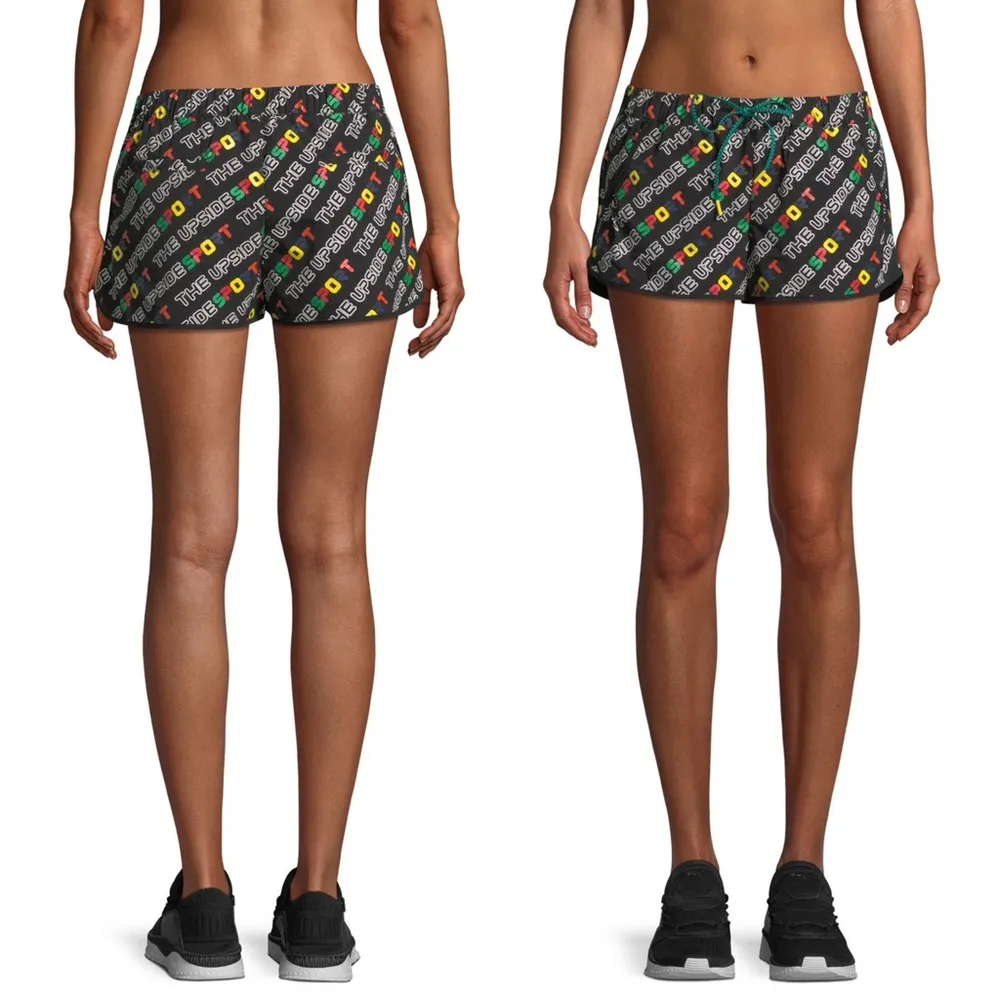 The Upside • Sport Run Performance Shorts black logo rainbow athletic wear Size 6 - Image 11