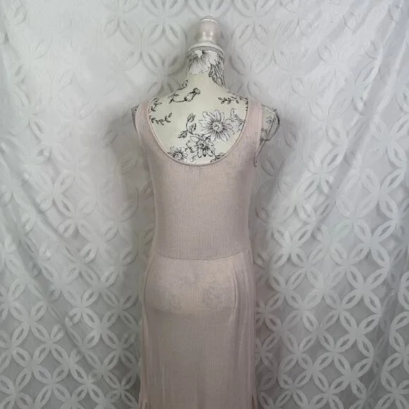 Daily‎ Ritual Cozy Knit Rib Heathered Pink Tiered Tank Dress Size XS - Image 5
