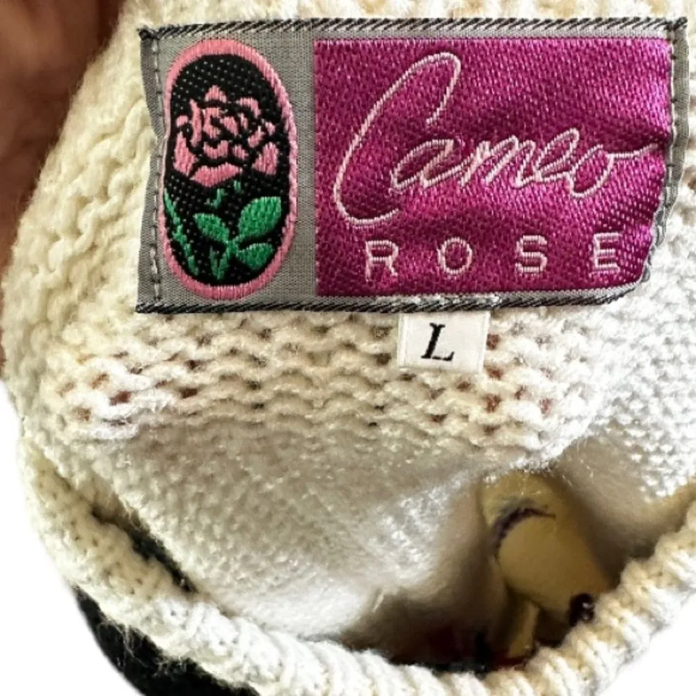 Vintage Cameras Rose Sweater‎ Black Size L - Image 5