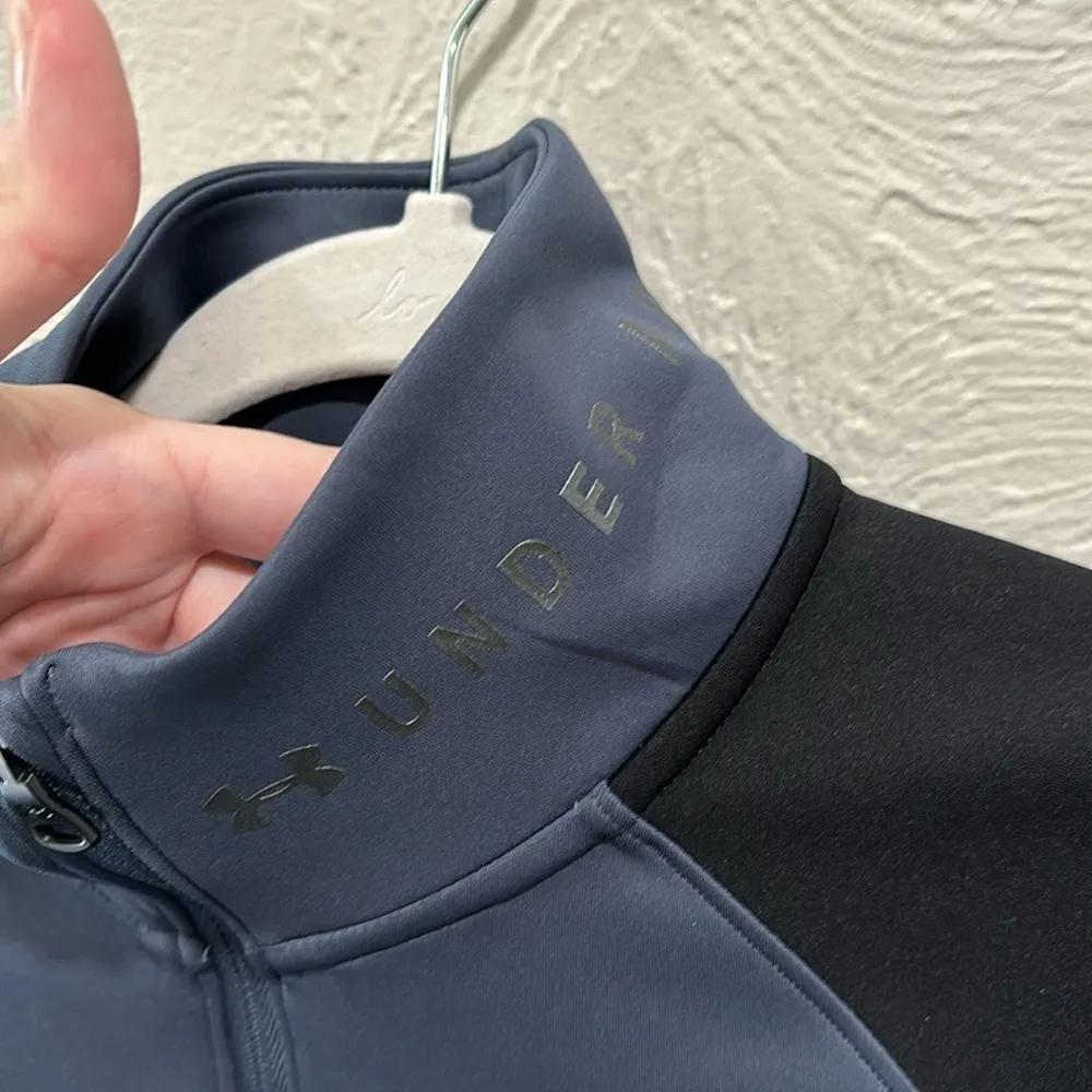 Under Armour Fitted Coldgear Color Block 1/2 Zip Size Medium - Image 5