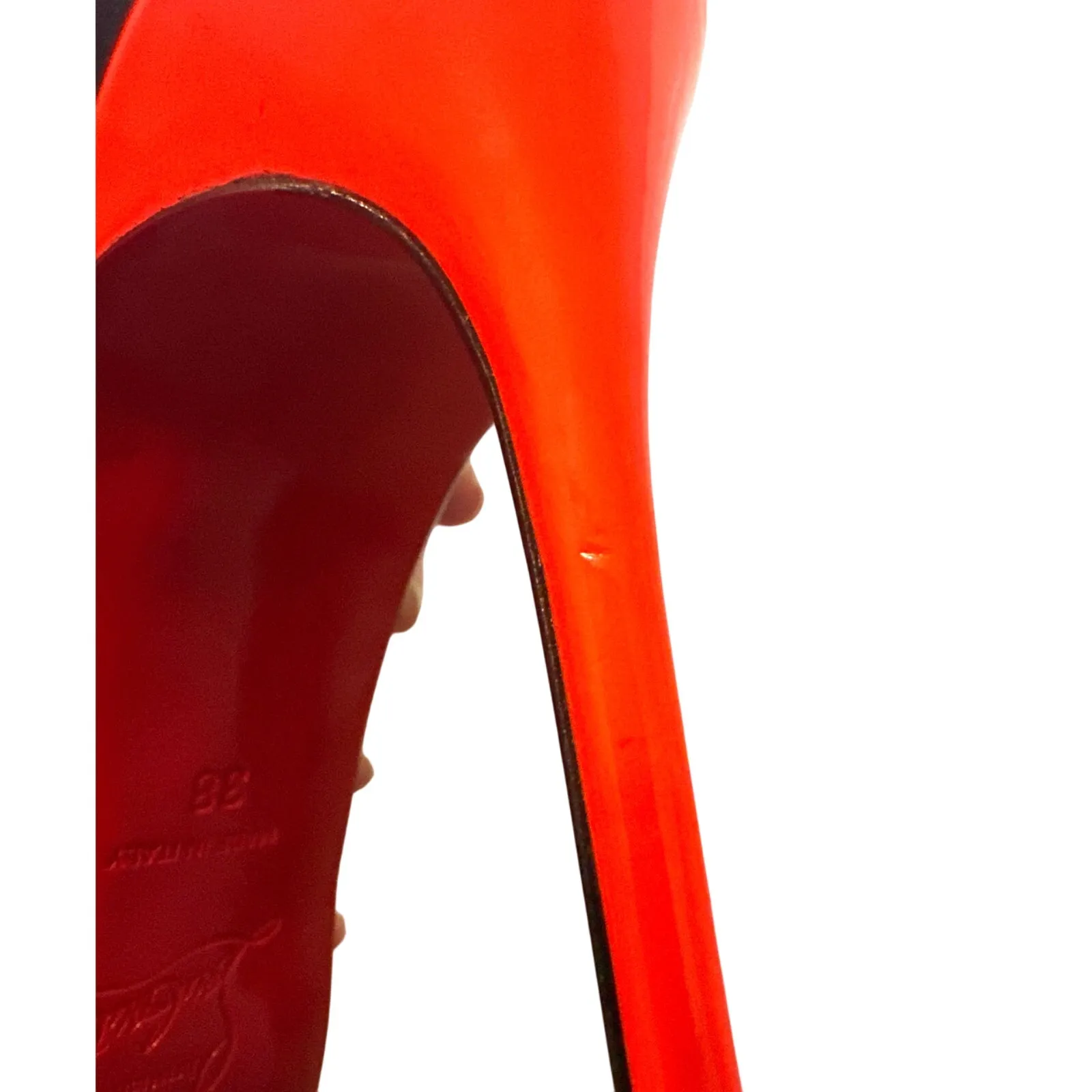 Christian Louboutin Astrogirl Patent Colorblock Heels Black Pink Gold 38 - Image 15