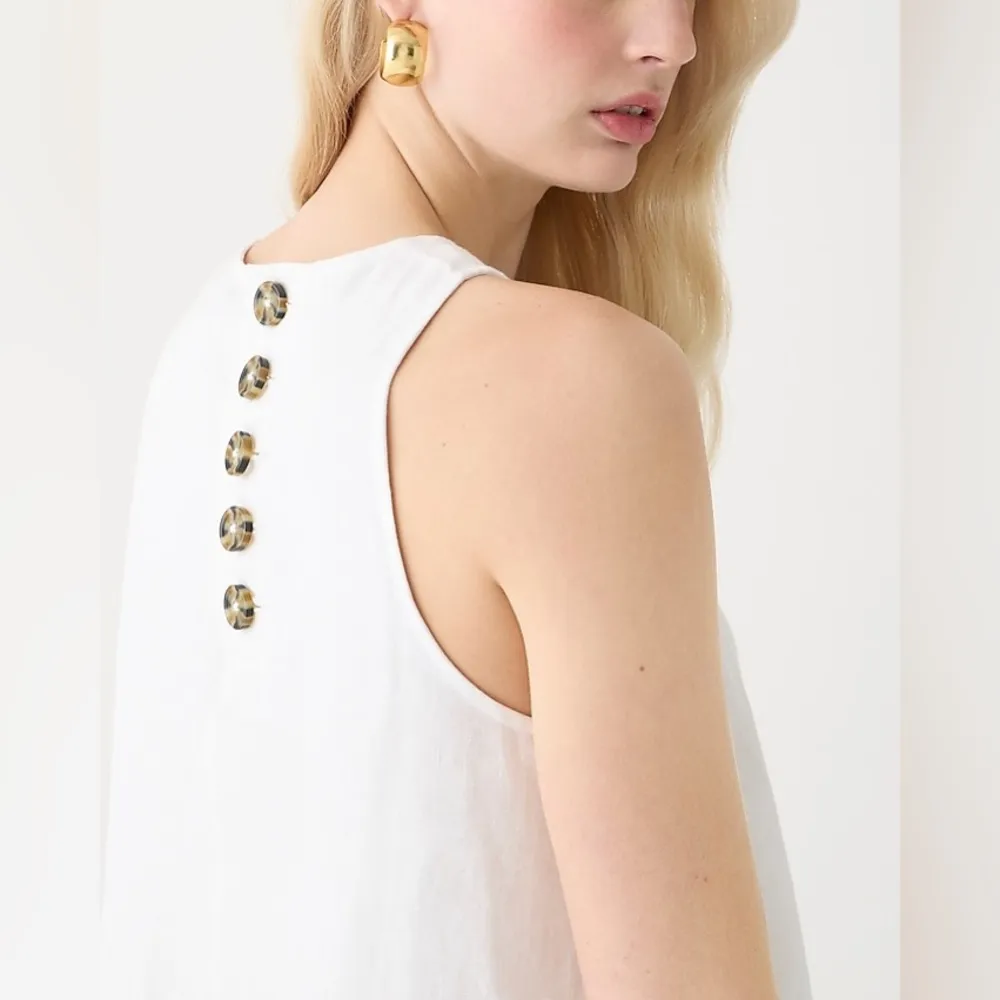 NWT J. Crew Maxine button-back dress in linen White Size undefined - $89  New With Tags - From Katie