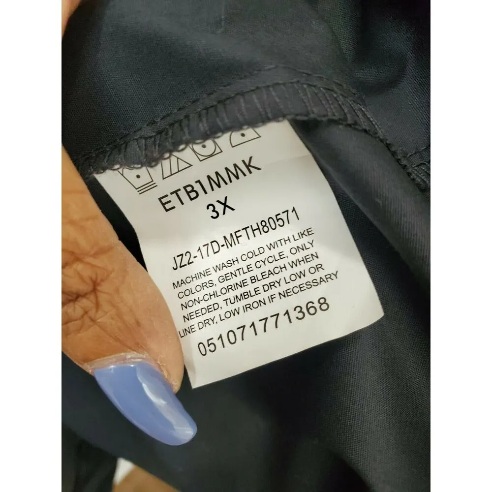 Rider's by Lee Women Solid BlackCotton & Polyester Collared Long Sleeve Shirt 3X - Image 11