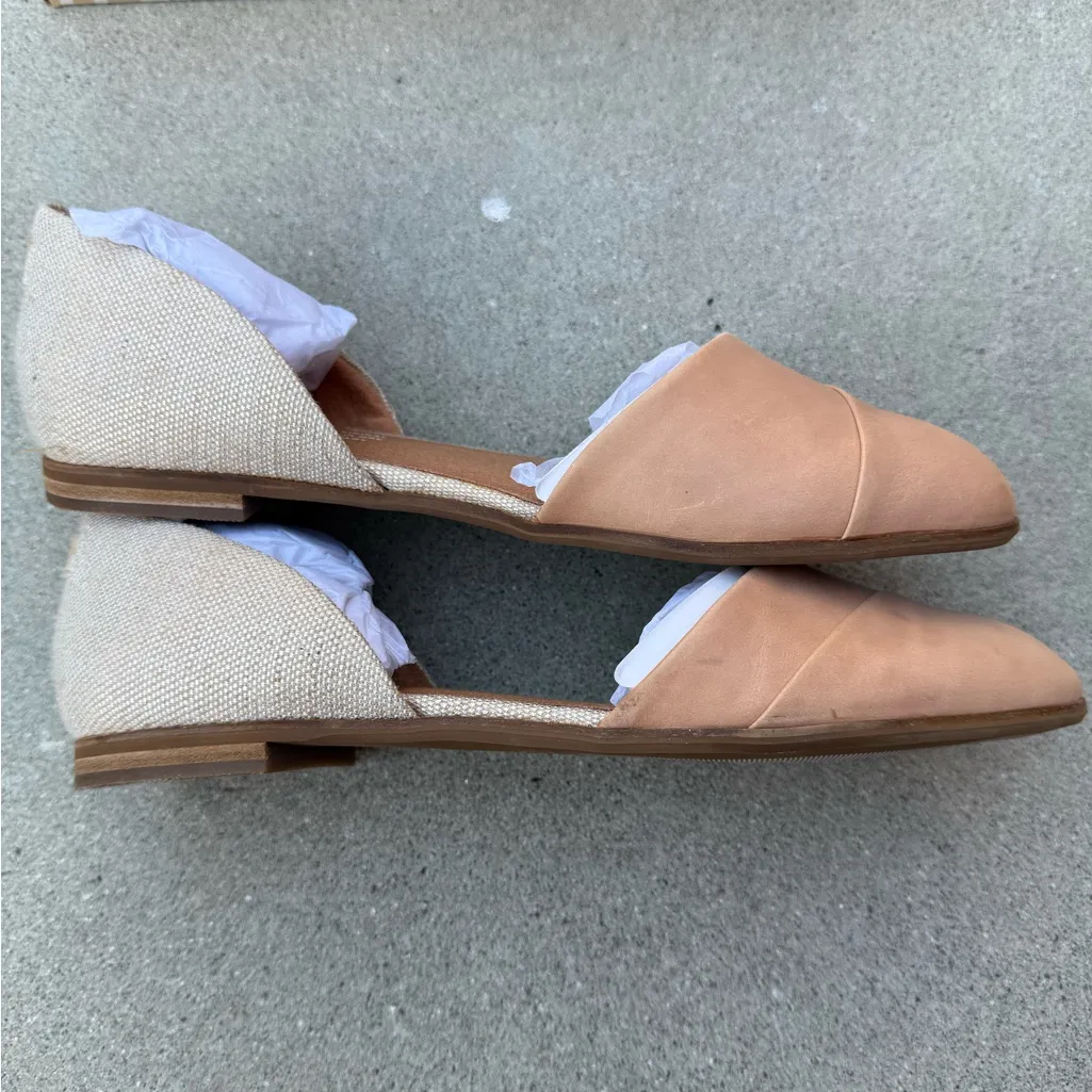 NWT Toms Jutti D’Orsay Honey Leather & Gold Metallic Woven Flats Women’s Size 8 - Image 7