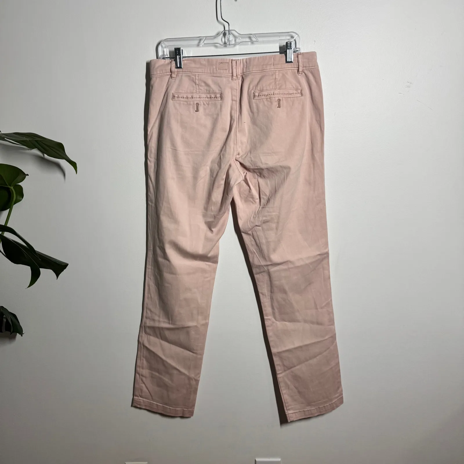 Pilcro Hyphen Chino Pant Women 29 Pink Blush Straight Preppy Minimal Modest - Image 2