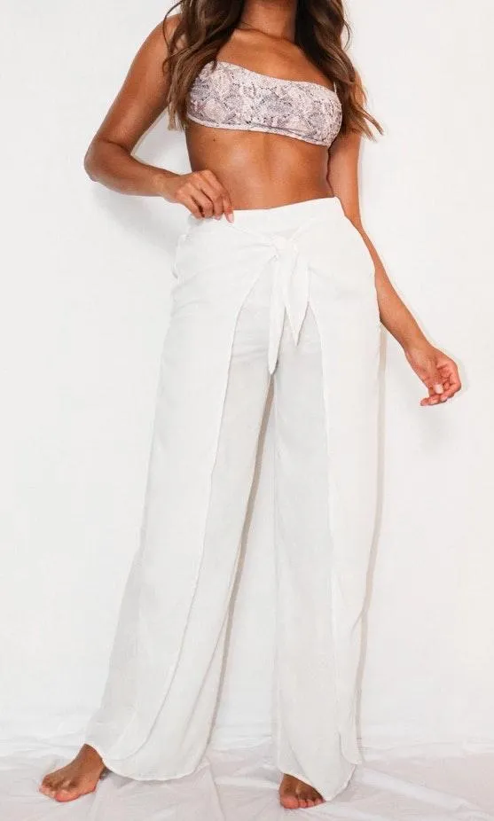 Missguided Cream Beach Pants - Image 2
