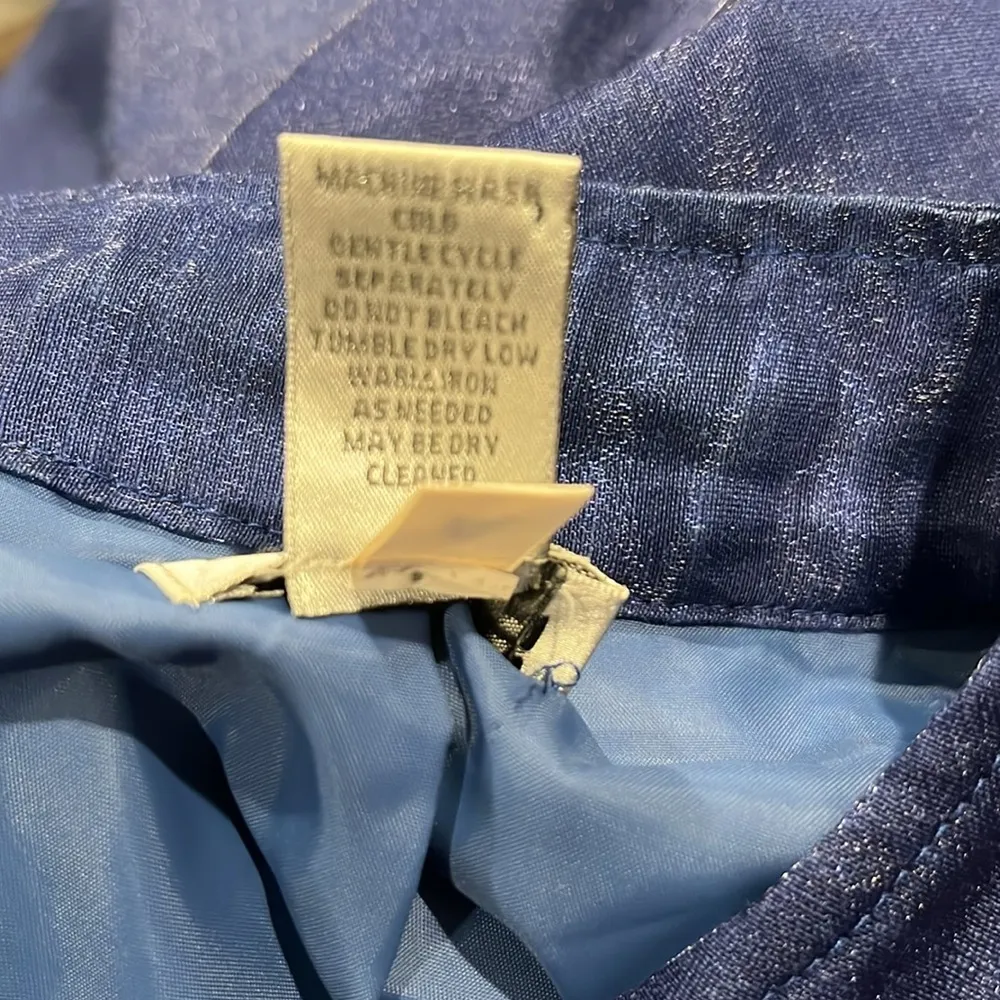 CHICO'S Women's Royal Blue Iridescent Linen Blend Blazer Chico's Size 3/16-18 - Image 10