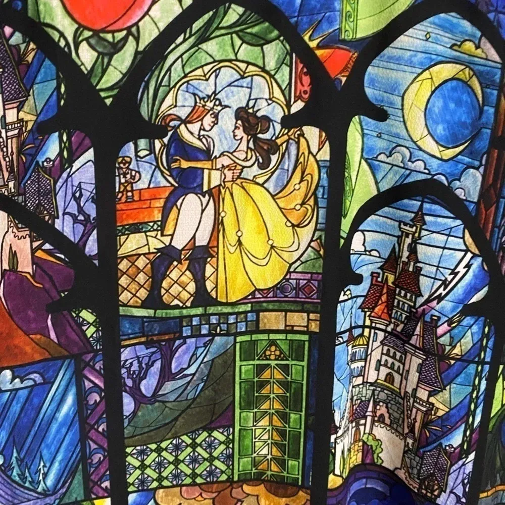 MinkPink Disney Ever After Stained Glass Short Dress Size Small Beauty & Beast - Image 3