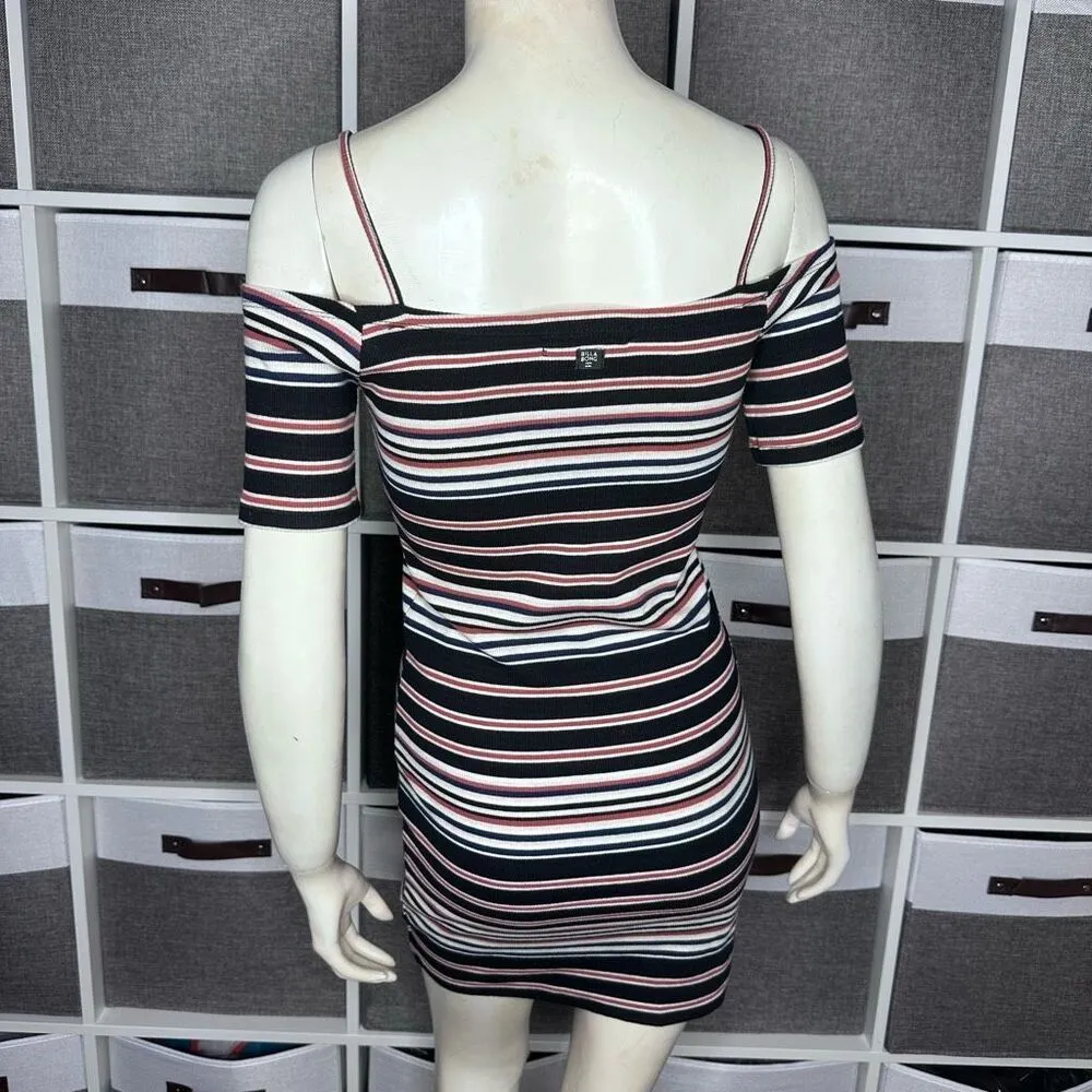 BILLABONG Bodycon Stripe Mini Dress Size Medium - Image 4