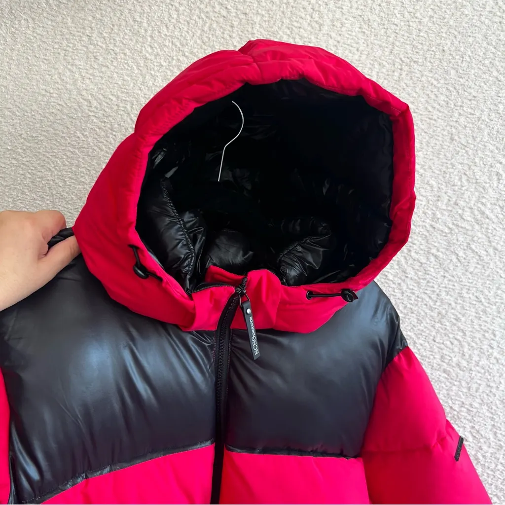 BCBG BCBGeneration Women’s Hot Pink Black Puffer Hooded Jacket Plus‎ Size 2X - Image 15