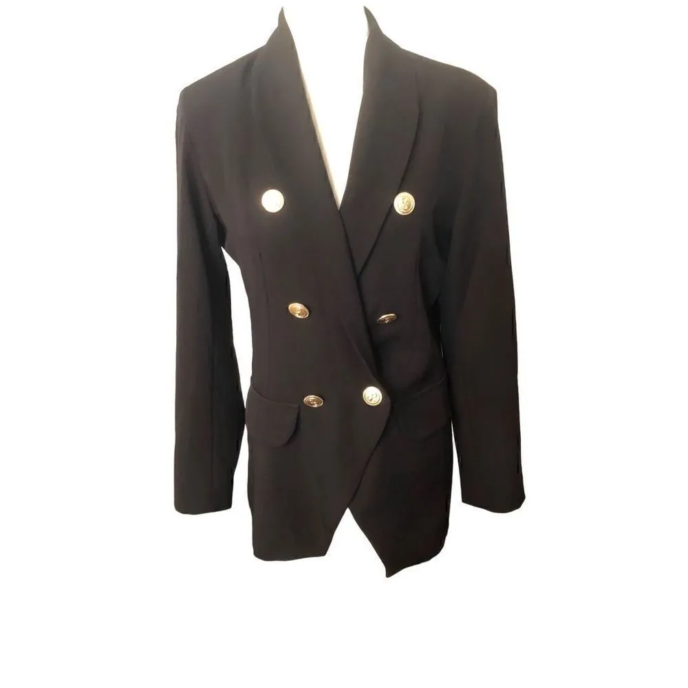 Inffinity Store black dressy blazer with gold accent buttons with infinity symbo Size undefined - Image 2
