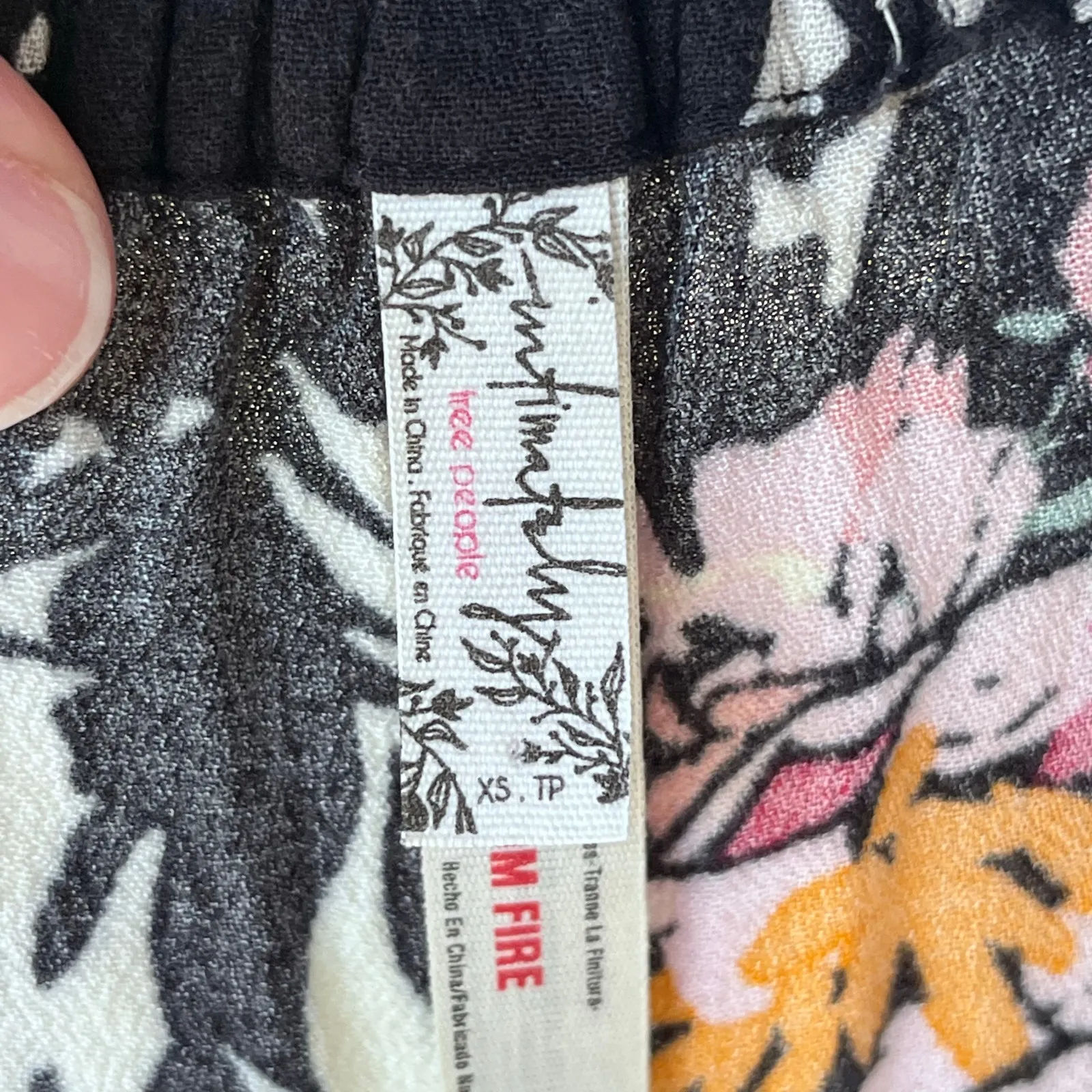 Free People Intimately Women's Late Night Printed Sleep Pants Black Size XS - Image 8