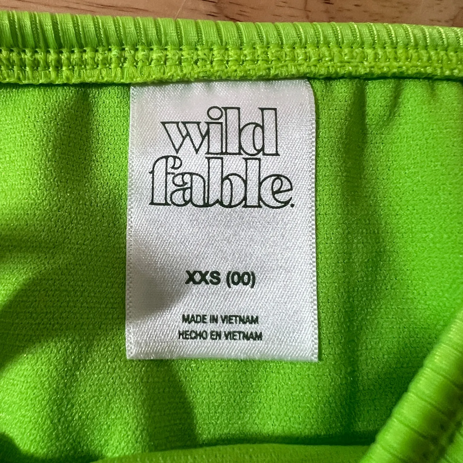 Wild Fable Women's Green Ribbed Side-Tie Cheeky Bikini Top - Size XXS - NWT - Image 2