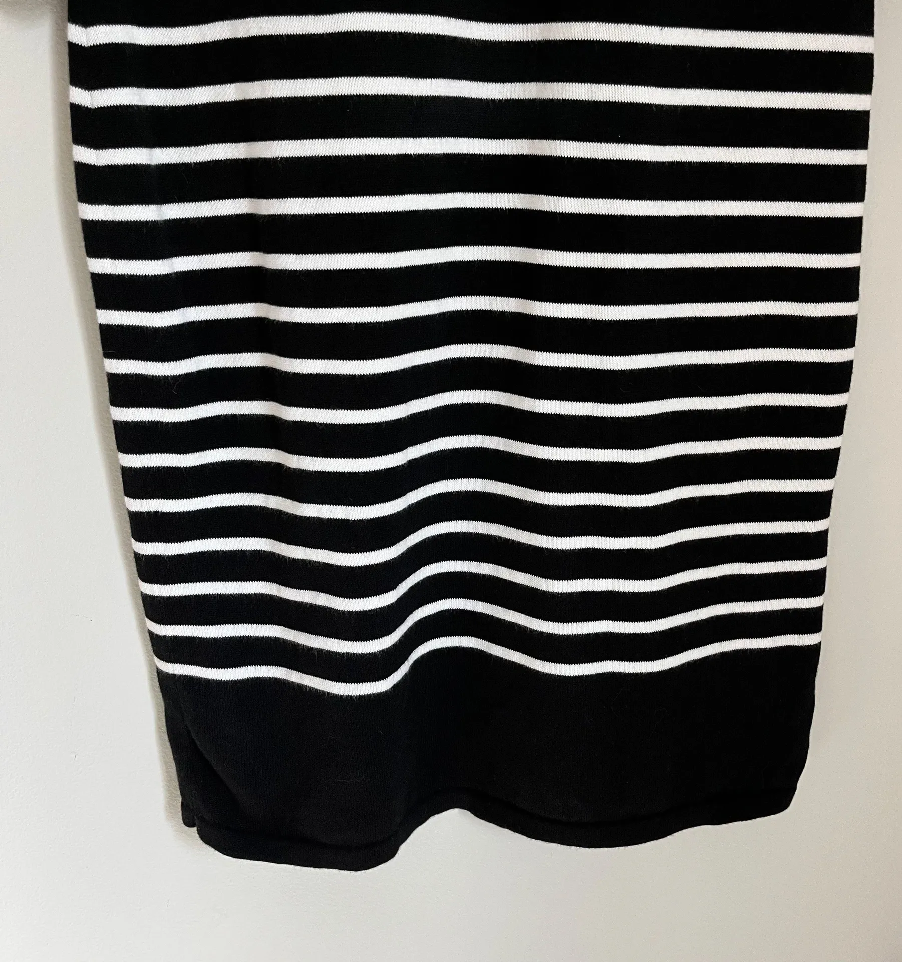 Lauren Ralph Lauren Women’s Stripe Sweater Midi Dress Black White Size Large - Image 7