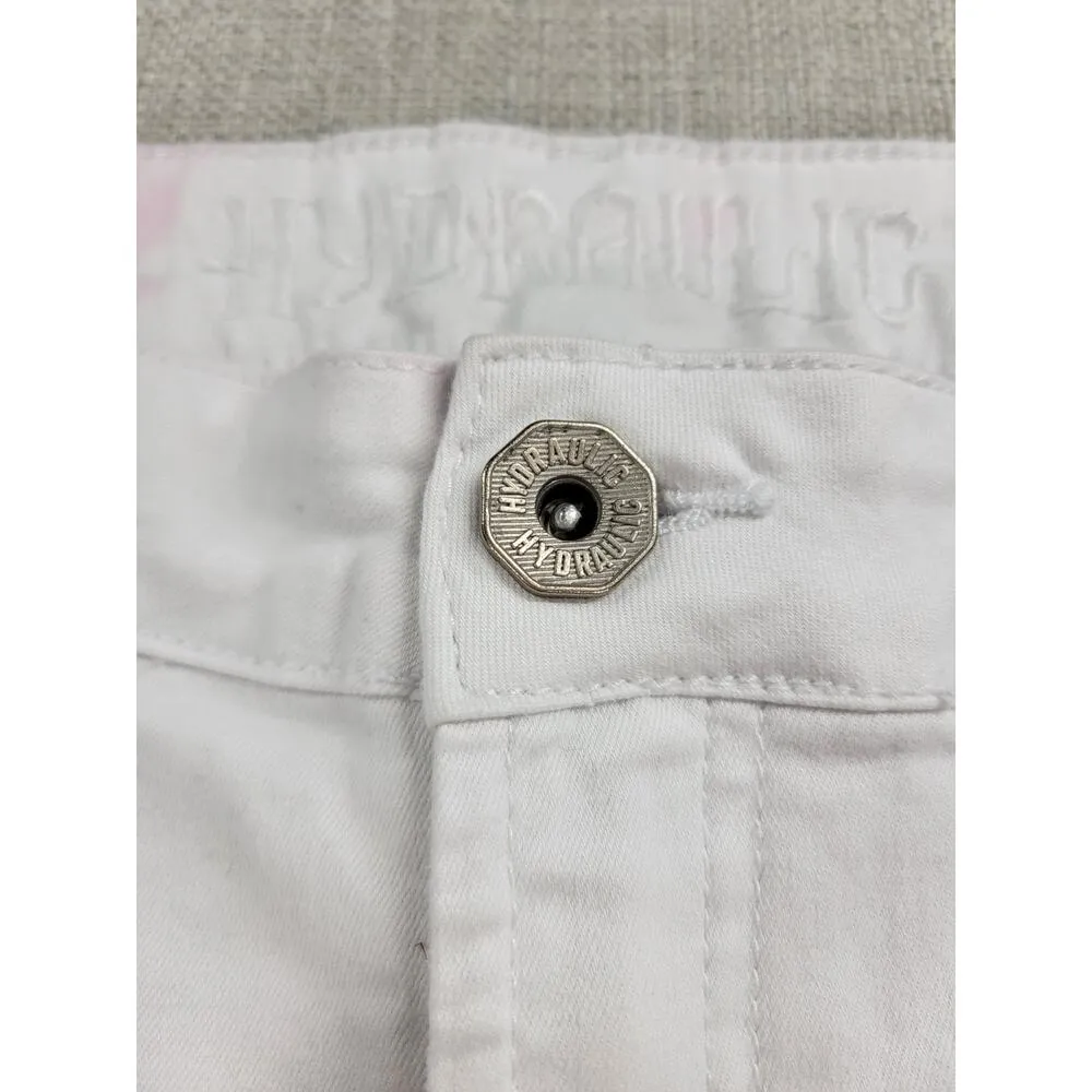 Hydraulic Women's Jeans 4 White Nolita Curvy Crop Straight Citrus Embroidered - Image 10