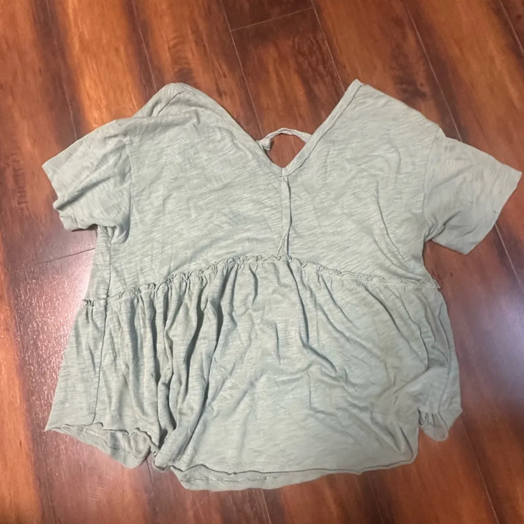 Green Peplum Tie-Back Top - Image 2