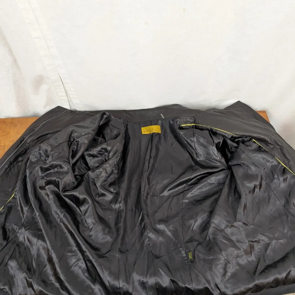 Nicole Miller Black Leather Moto Styled jacket with billowy sides XL - Image 8