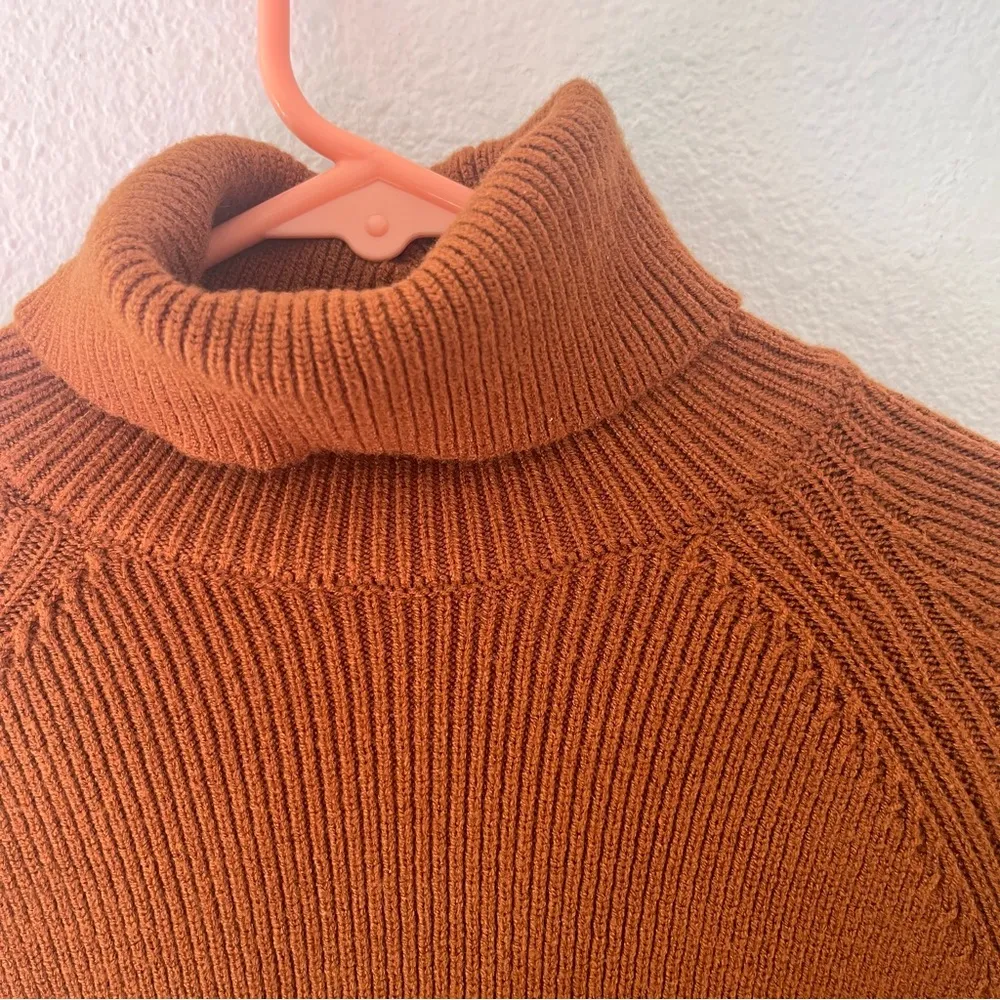 ZARA Rust Turtleneck Sweater with Tie Sleeves - Image 5