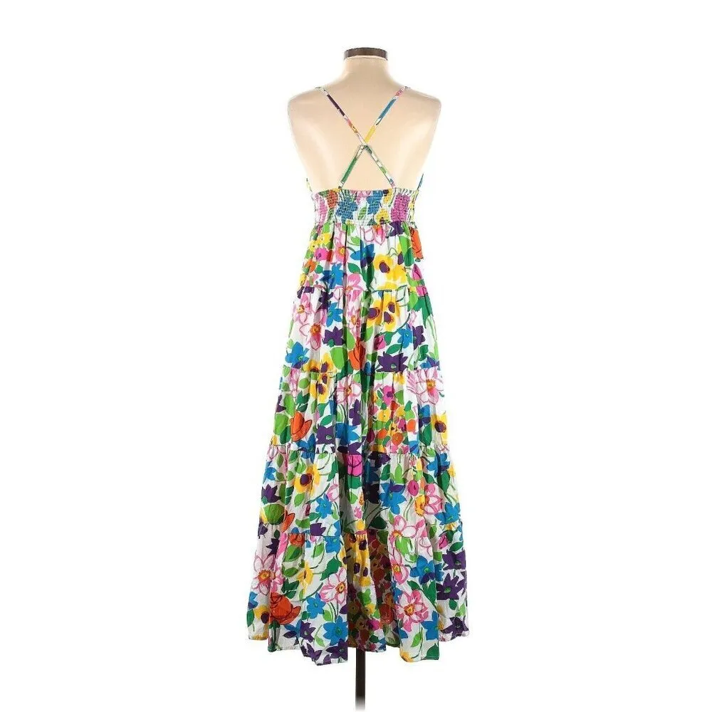 NWT J.Crew Cotton-poplin Button-up Midi in Ivory Vibrant Garden Floral Dress S - Image 4