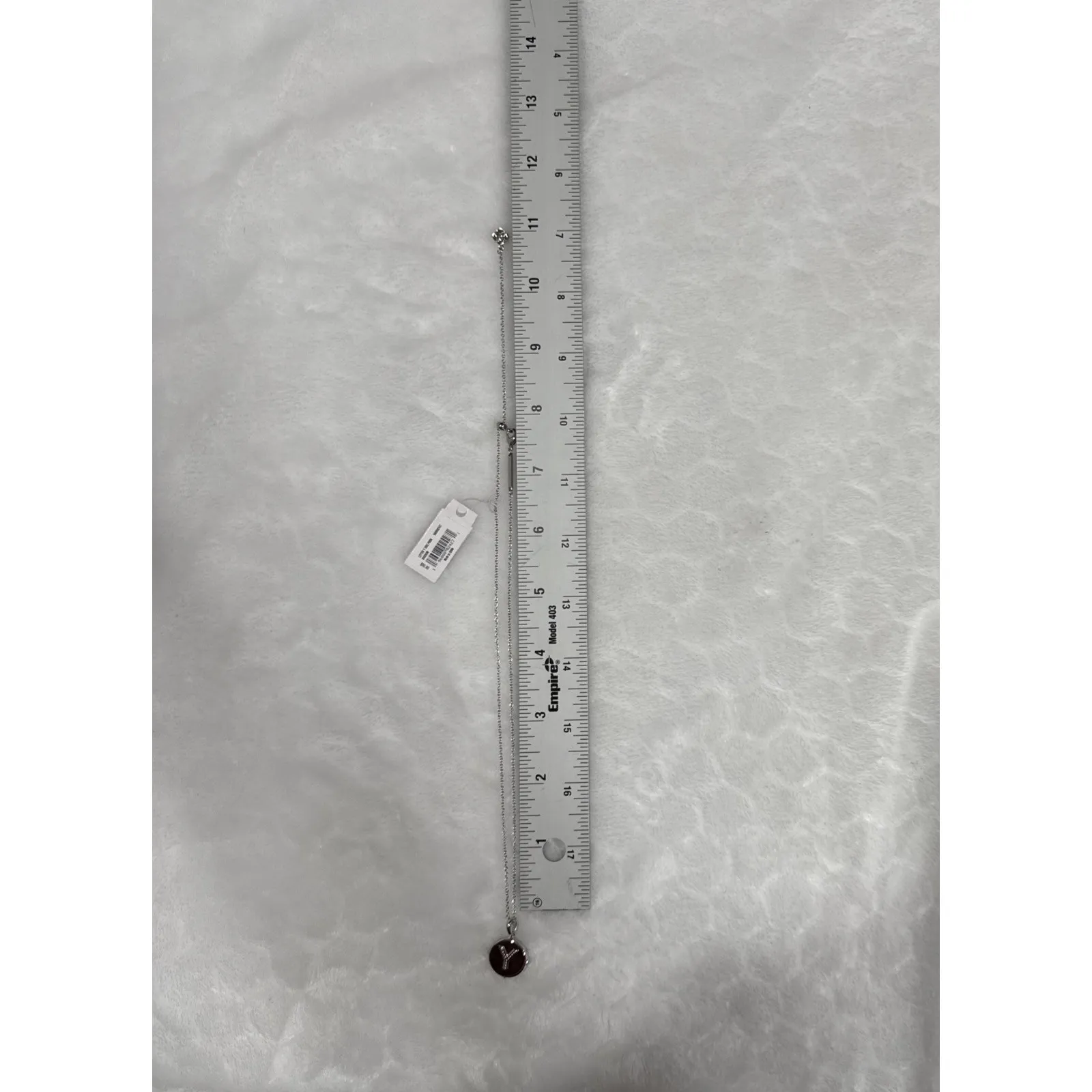 Kendra Scott Letter Y Disc Pendant Necklace Rhodium Black Mother-Of-Pearl Silver - Image 10