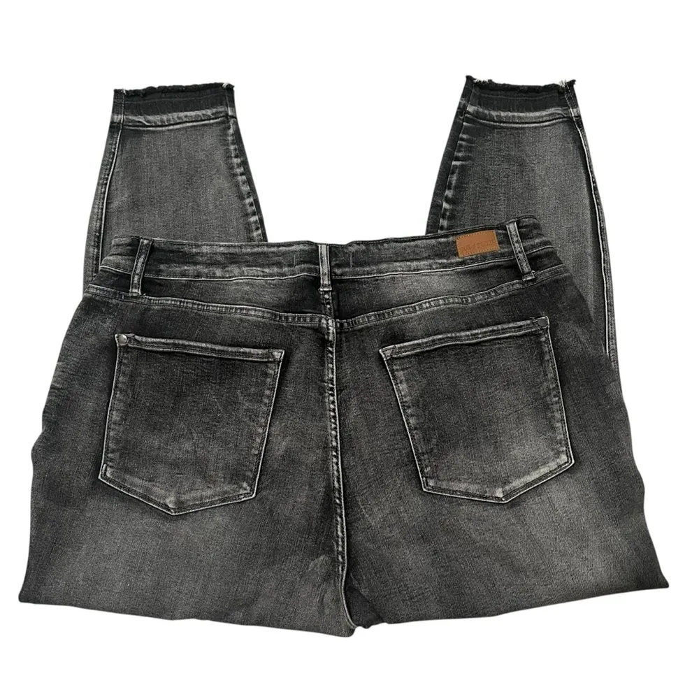 Judy Blue Jaycie Skinny Fit Let Down Hem Faded Black Wash JB88165, Sz 22W - Image 8