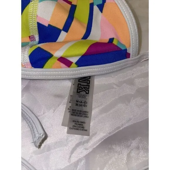 VICTORIA'S SECRET BIKINI TOP‎ SIZE M Geometric Pattern - Image 2